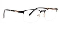 black and silver rectangular half rim glasses frames-1