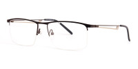 black and silver half-rim rectangular glasses frames -1