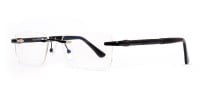 black rectangular rimless titan glasses frames-1