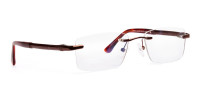 brown rectangular rimless metal glasses frames-1
