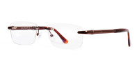 brown rectangular rimless metal glasses frames-1