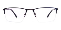 navy blue half-rim rectangular glasses frames-1