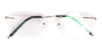 silver rectangular rimless titanium glasses frames-1