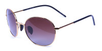 Gold Frame Round Sunglasses with Brown Lens