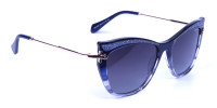 Embellished Blue Sunglasses Cat Eye -2