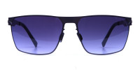 Smoky Gunmetal Rectangular Sunglasses
