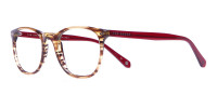 TB8120 Denny Round Glasses Brown Horn & Red-1