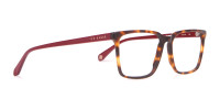 TED BAKER TB8209 ROWE Rectangular Glasses Red & Tortoise-1