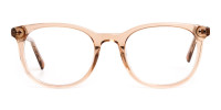 crystal clear or transparent brown round wayfarer glasses frames-1
