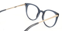Crystal Grey Round Cat-Eye Glasses-1