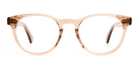 crystal clear transparent brown full-rim round glasses frames-1