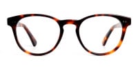 havana tortoise full-rim round glasses frames-1