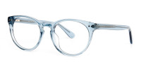 transparent blue round full rim glasses frames-1