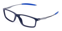 Rectangle Shape Blue Sports Glasses-1