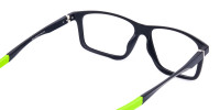 Black Green Rectangular Rimmed Glasses-1