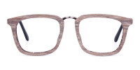Wooden Texture Walnut Brown Rim Glasses-1