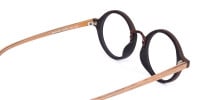 Brown Round Full Rim Wooden Glasses-1