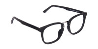 Texture Black Square Wood Rim Glasses-1
