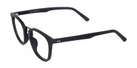 Texture Black Square Wood Rim Glasses-1