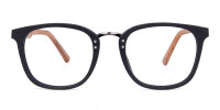 Wooden Texture Black Full Rim Glasses -1