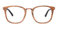 Wooden Texture Elm Brown Rim Glasses-1