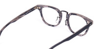 Stripe Grey Full Rim Wooden Glasses-1