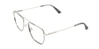 Lightweight Black and Silver Wire Frame Glasses Men Women - 1