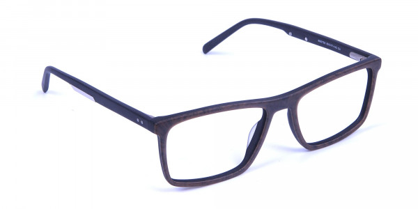 Wooden Texture Brown Rectangular Glasses for men and women