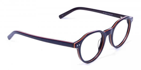 Black & Hints of Orange Eyeglasses