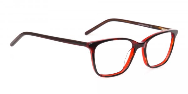 Dark Cherry Red Rectangular Glasses Frame Women-1