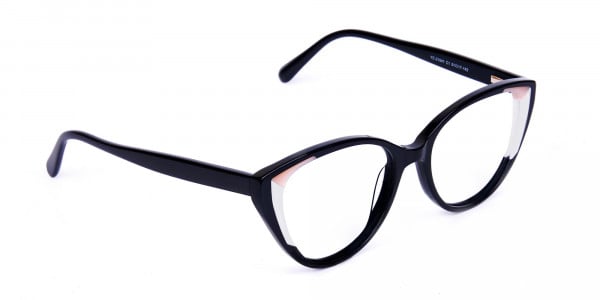 Black and Translucent Cat Eye Glasses Frame-1