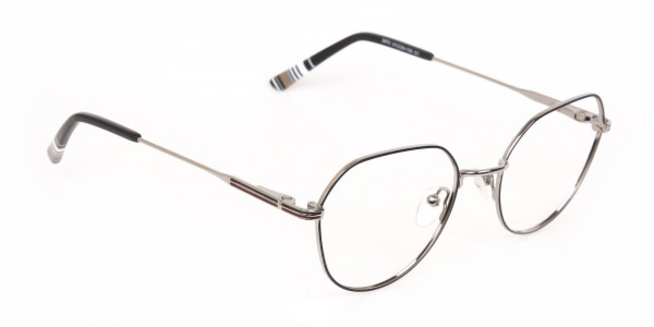 Black & Silver Wayfarer Metal Glasses in Full-Rim-1