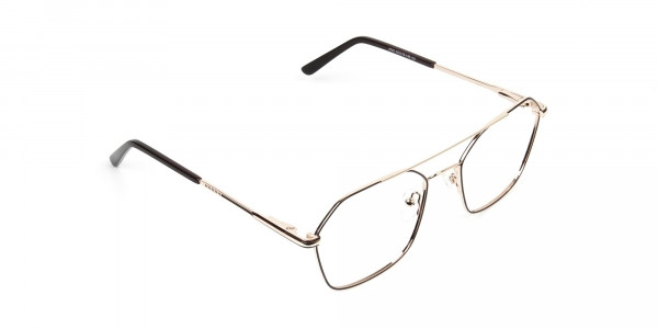 Geometric Aviator Brown & Gold Spectacles - 1
