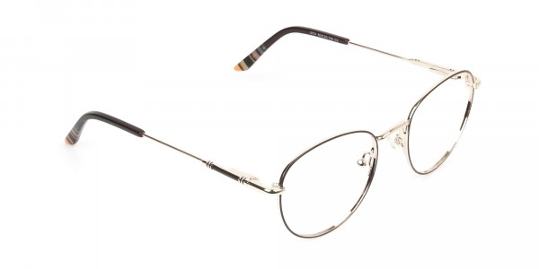 Lightweight Gold  & Brown Round Spectacles - 1