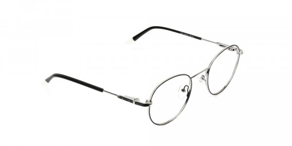 Black & Silver Round Spectacles - 1
