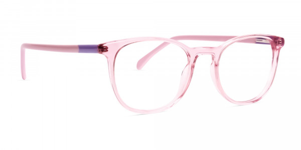 Crystal and transparent blossom Pink Round Glasses Frames-1