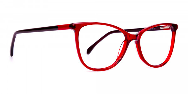 wine red translucent cat eye glasses-1