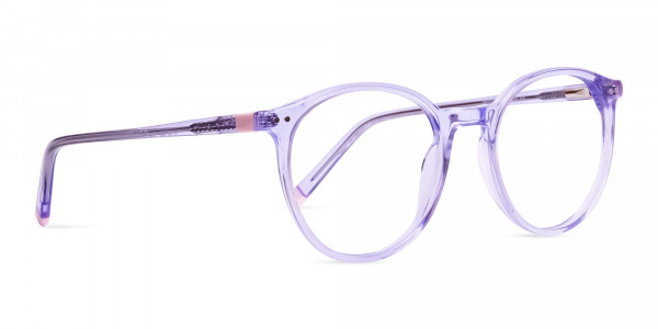 transparent and crystal clear purple round glasses frames-1