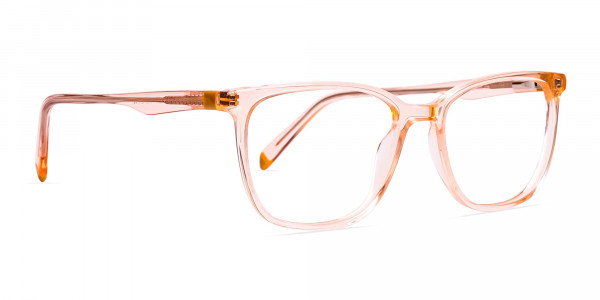 Transparent or crystal clear Orange Wayfarer and Rectangular Glasses Frames-1