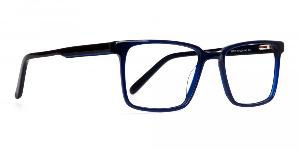 Black and Indigo Blue Rectangular Glasses frames-1
