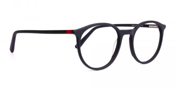 Matte black full rim Round Glasses frames-1