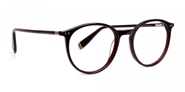 dark brown round full rim glasses frames-1