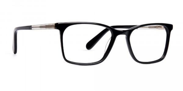 black and transparent rectangular glasses frames-1