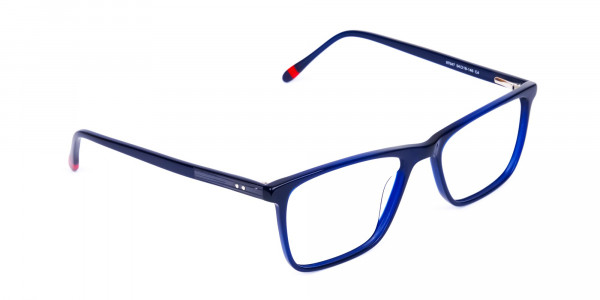 Navy Blue Rectangular Full Rim Glasses-1