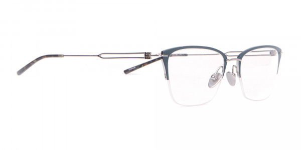 Calvin Klein CK8065 Women Titanium Half-Rimmed Glasses Teal-1