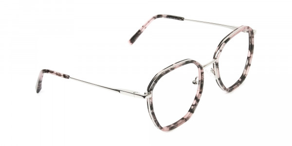 Geometric Octagon Nude Pink Tortoise Glasses - 1