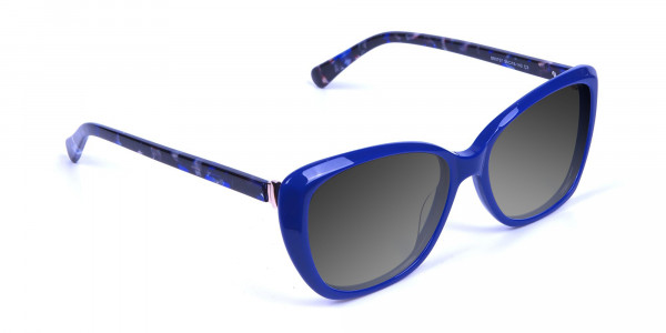 Women Blue Cat-Eye Sunglasses Oversize-3