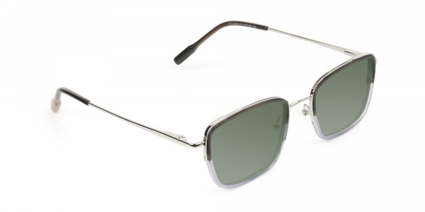 Green Tinted Charcoal Wayfarer Sunglasses -1