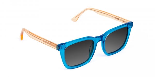 Blue Wayfarer Sunglasses with Grey Tint-1