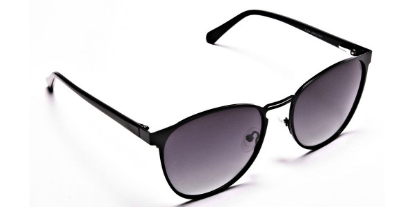 Black Circular Sunglasses-1